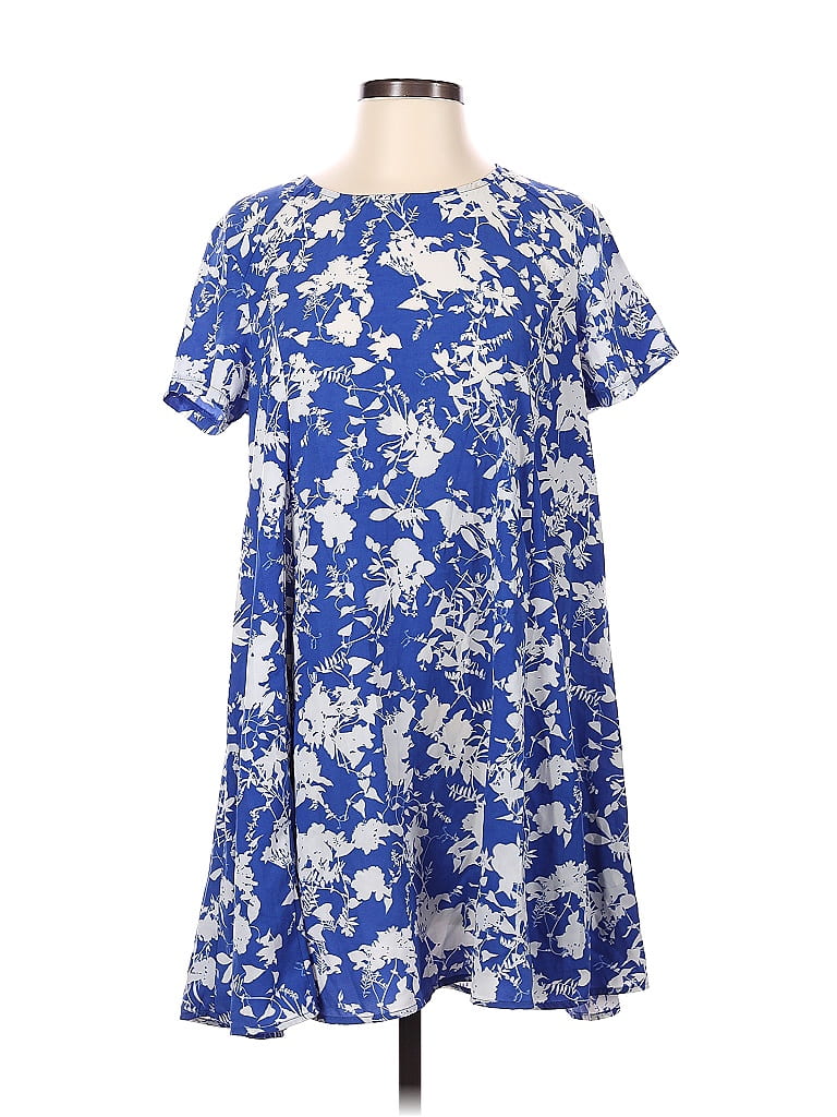 Lush 100% Polyester Floral Blue Casual Dress Size S - 60% off | ThredUp