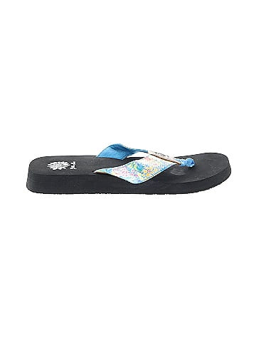 Blue yellow box flip flops hot sale