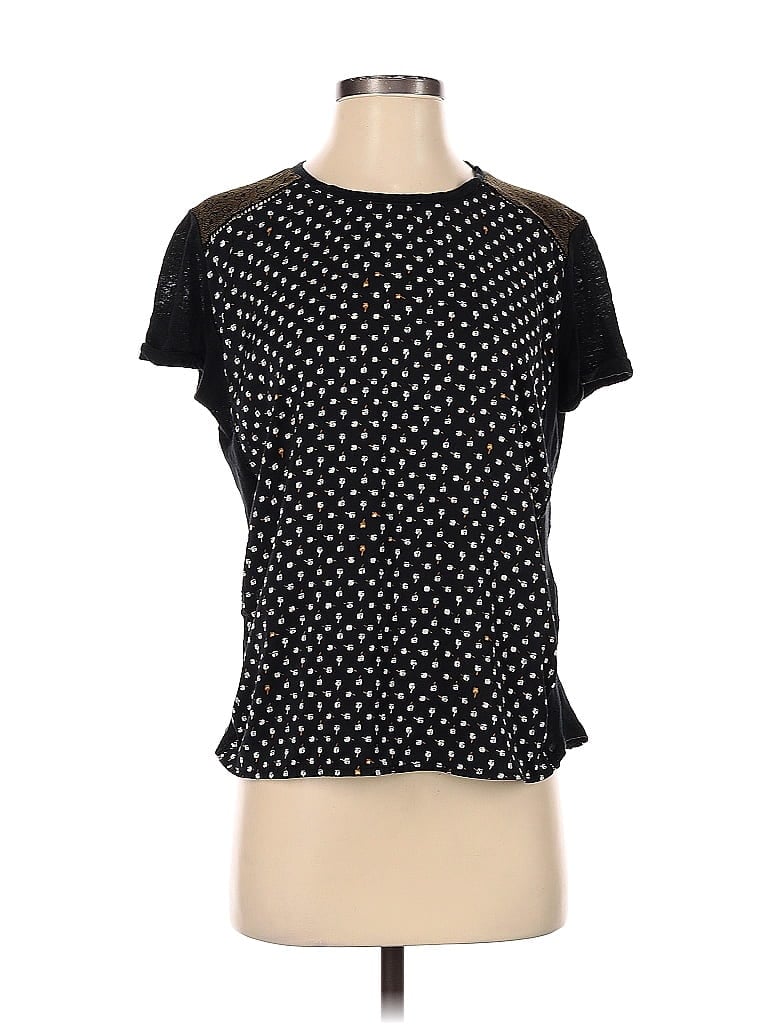 Scotch & Soda 100% Linen Black Short Sleeve Blouse Size P (petite) - photo 1
