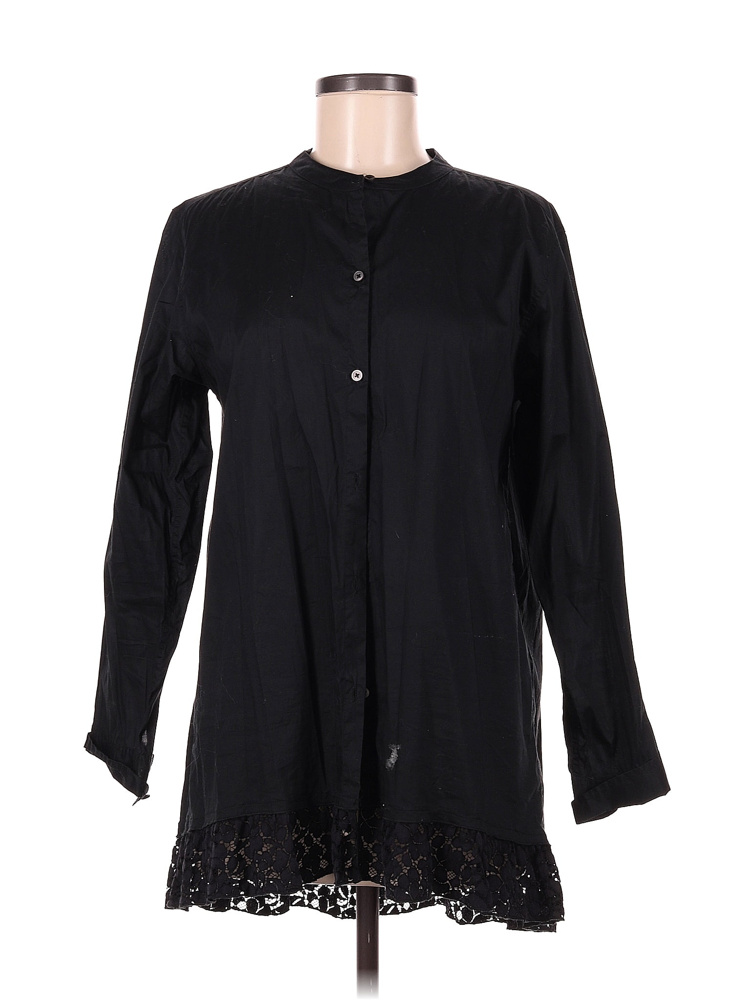 Dkny Solid Black Long Sleeve Blouse Size M 79 Off Thredup