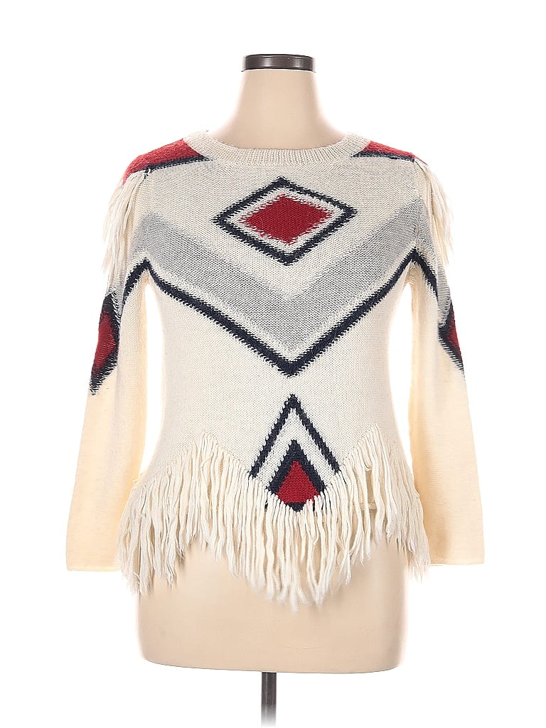 Antix Aztec Or Tribal Print Ivory Pullover Sweater Size 32 (Plus) - photo 1