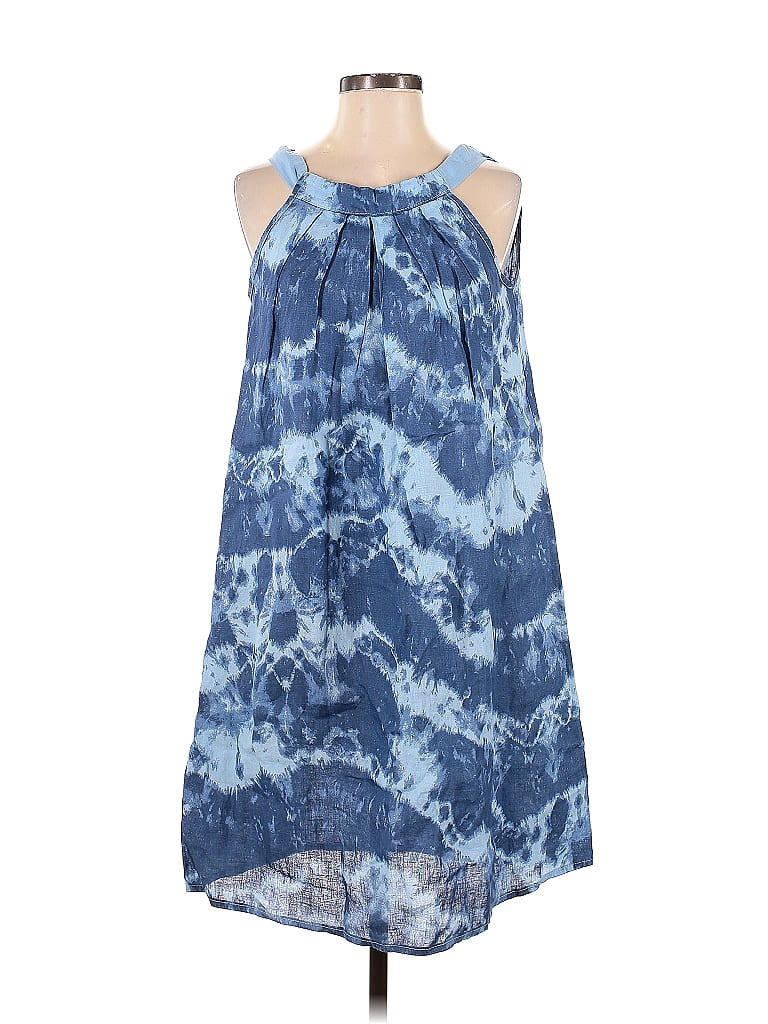 Bellambia 100% Linen Tie-dye Multi Color Blue Casual Dress Size XS - 55 ...