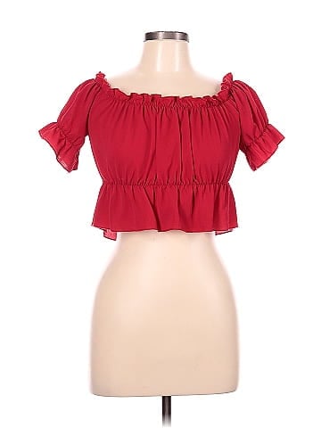 shein red blouse