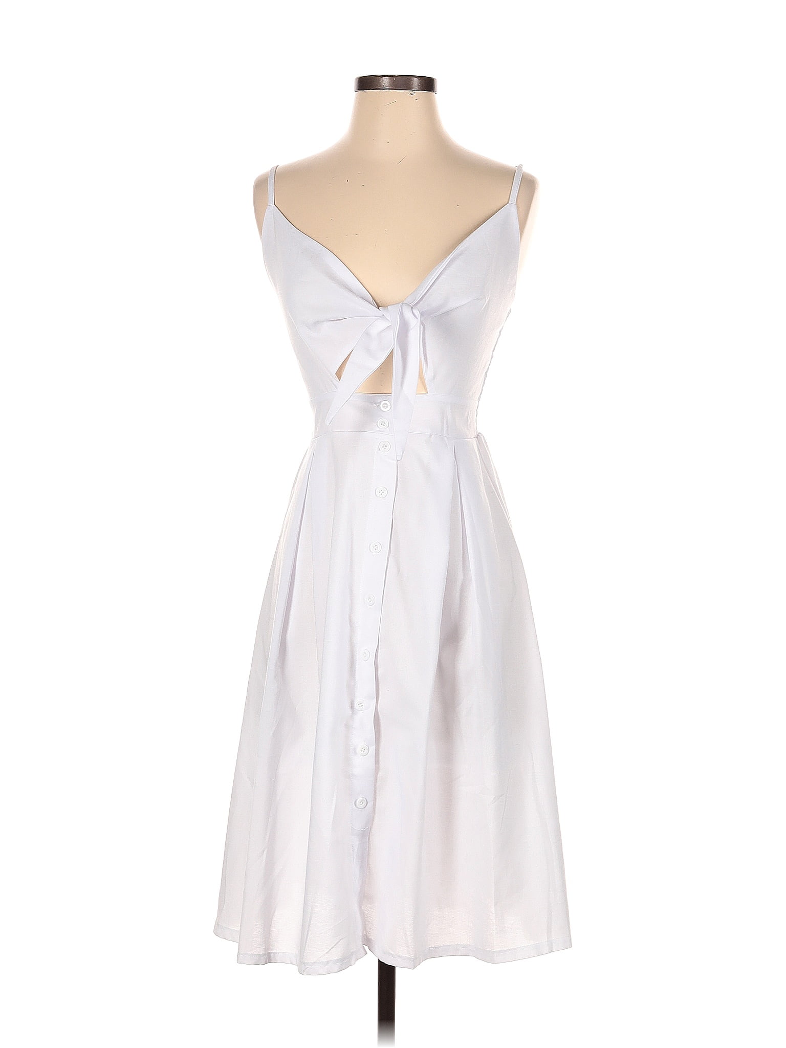 Ecowish Solid White Casual Dress Size S 44 Off Thredup