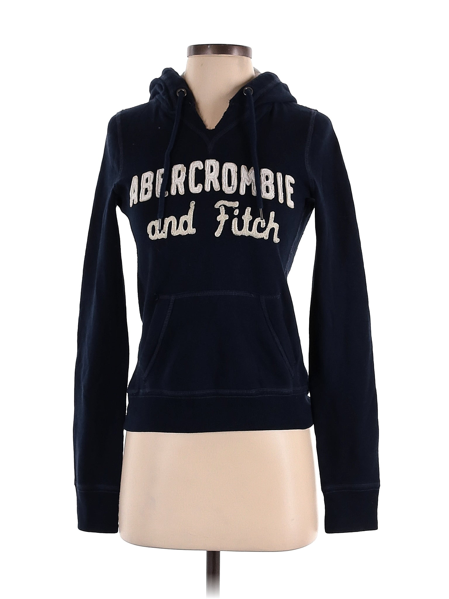 Abercrombie & Fitch Graphic Solid Navy Blue Pullover Hoodie Size XS 70 off ThredUp