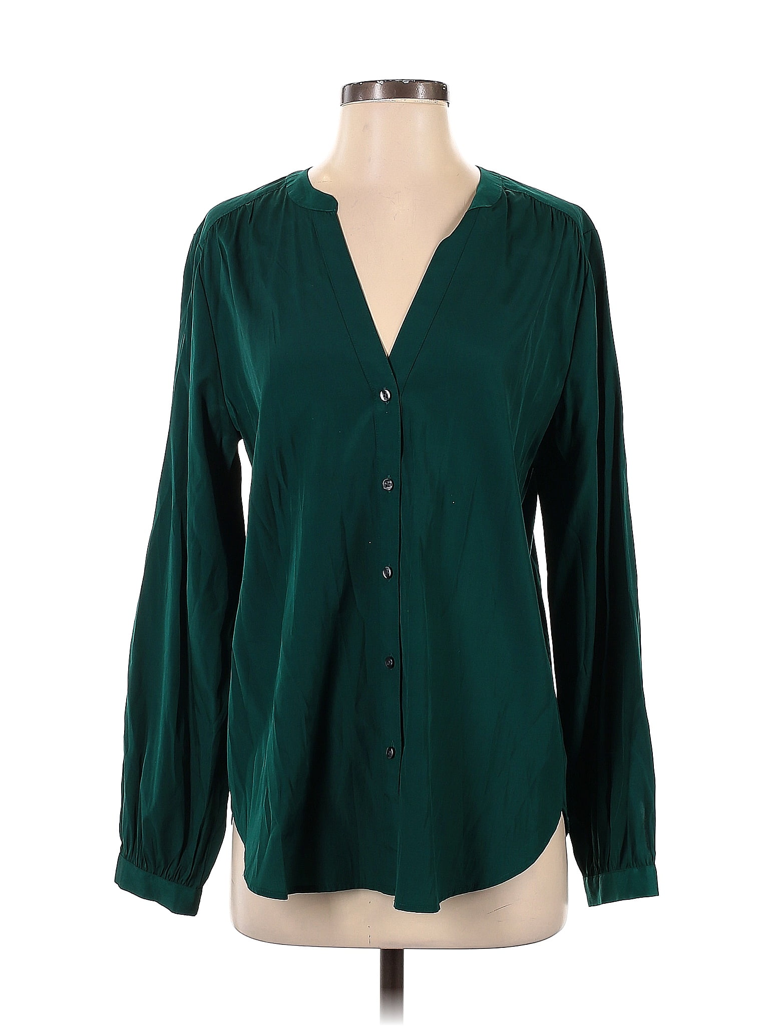 Ann Taylor Factory Solid Green Long Sleeve Blouse Size M - 47% off ...