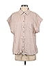 Torrid 100% Linen Tan Short Sleeve Blouse Size Med Plus (00) - photo 1