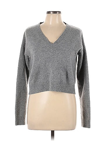 McQ Alexander McQueen Color Block Marled Gray Wool Pullover