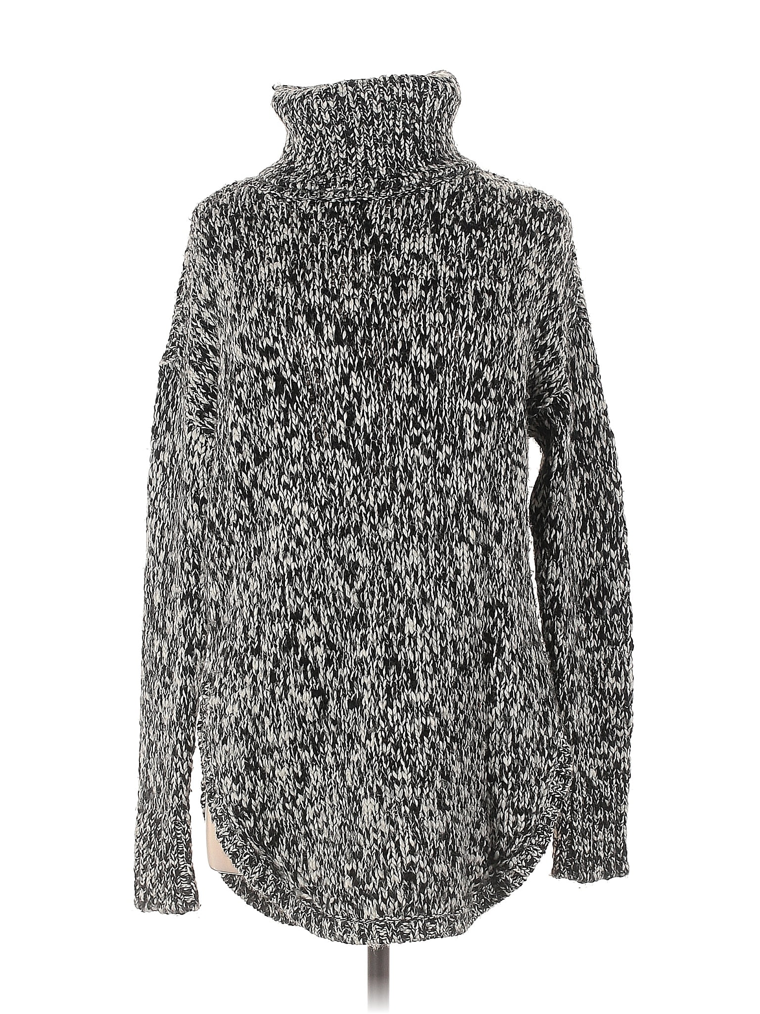 Pull Col Roulé Express Noir Et Argent - Taille L - Neuf Avec étiquettes - Rayures Multicolores - Style Col Roulé/mock
