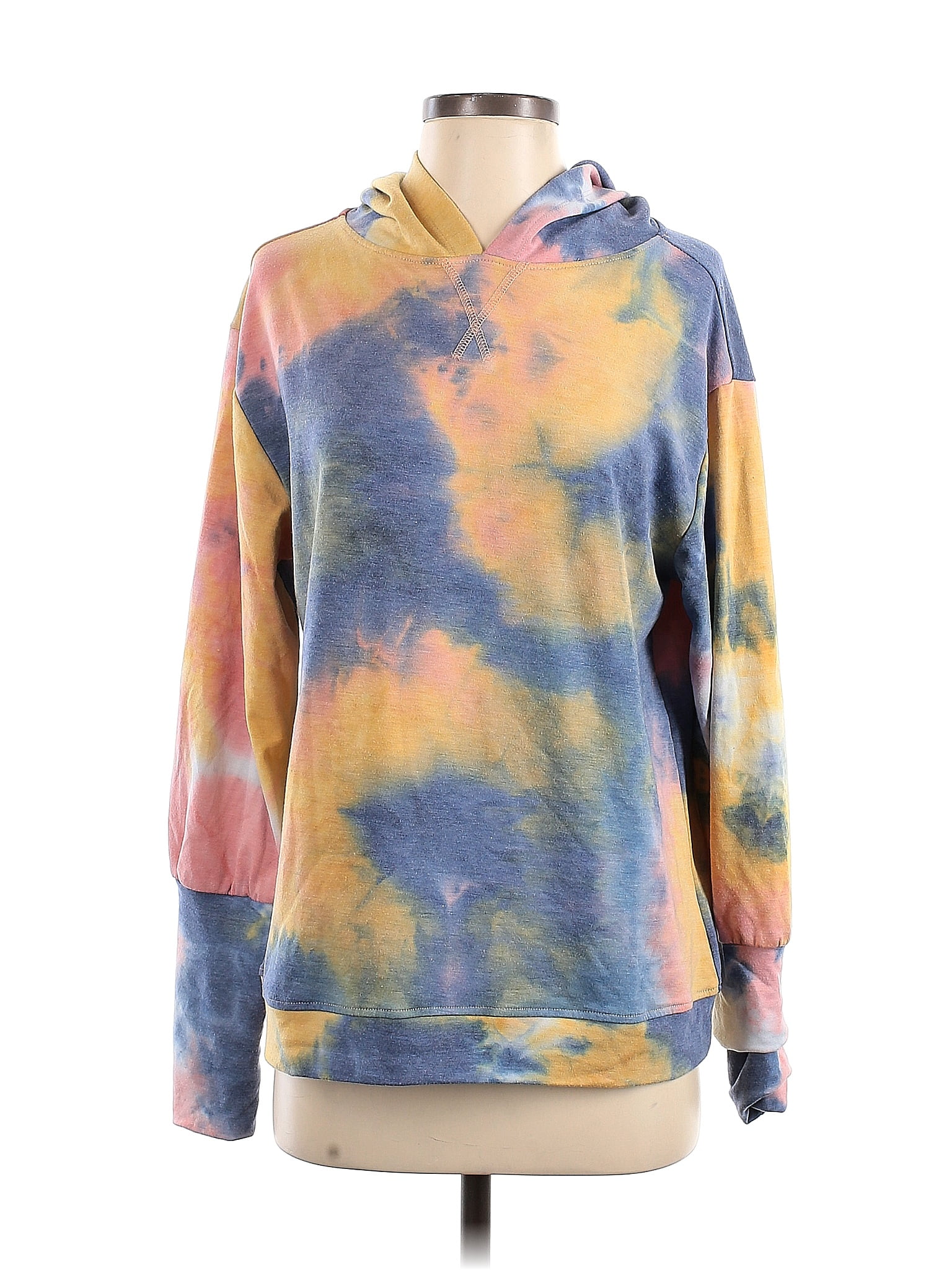 Scoop Color Block Tie dye Blue Pullover Hoodie Size S 58 off