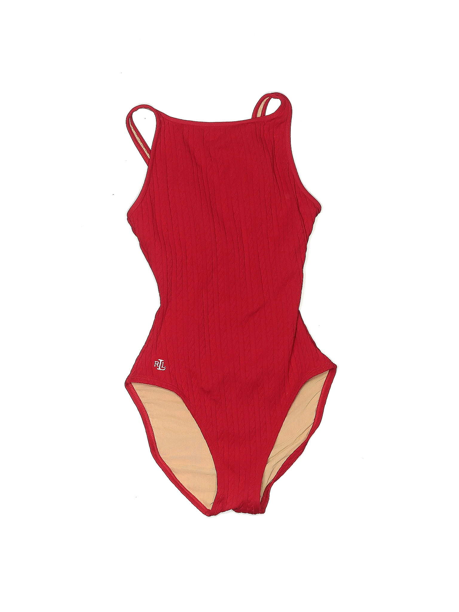 Lauren By Ralph Lauren Solid Red One Piece Swimsuit Size 6 52 Off