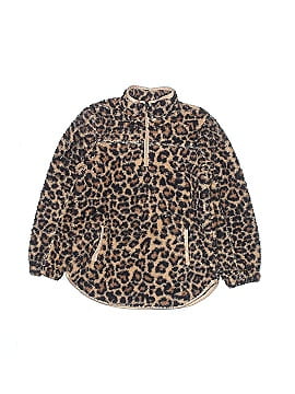 Too Much Fun Fuzzy Black And Ivory Leopard Print Quarter Zip – Pink Lily