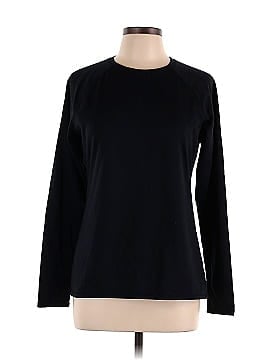 Cuddl Duds Climate Right Women's LG Black Long Sleeve Crew Stretch