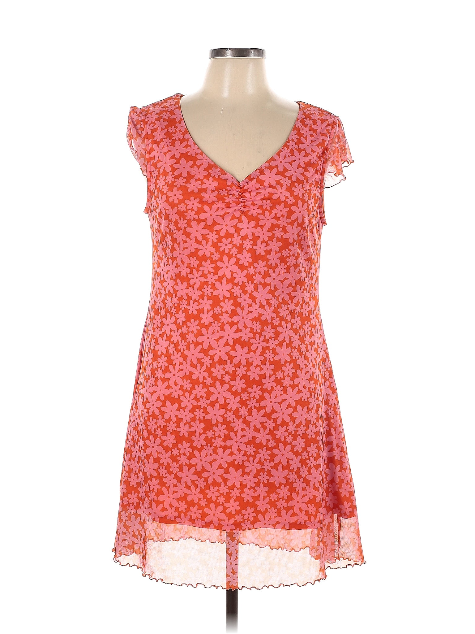 Wild Fable Floral Pink Orange Casual Dress Size L - 34% off | ThredUp