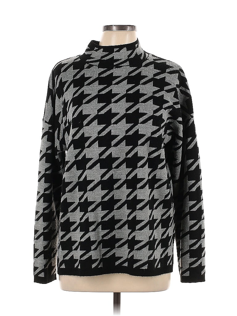 Philosophy Republic Clothing 100% Acrylic Houndstooth Checkered-gingham Grid Black Pullover Sweater Size XL - photo 1