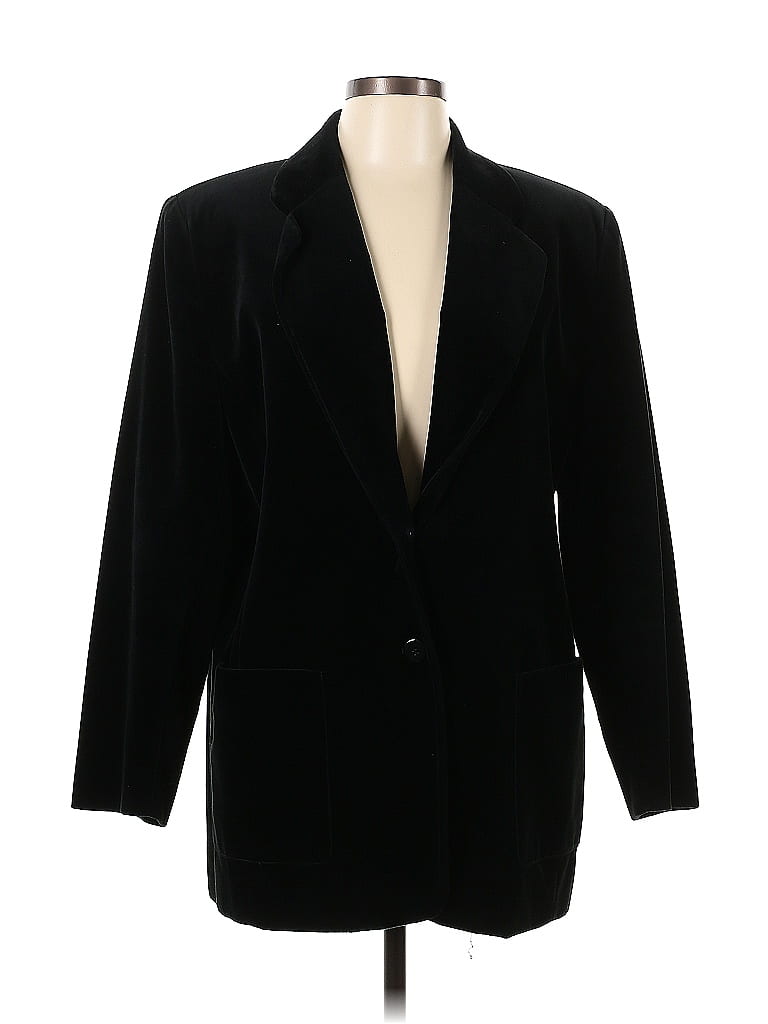 Assorted Brands 100 Cotton Solid Black Blazer Size 14 68 Off Thredup