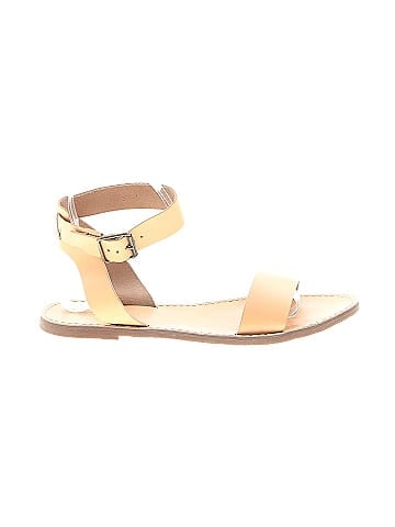 Madewell Solid Tan Gold The Boardwalk Ankle Strap Sandal Size 9