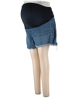 Madewell Maternity Over-The-Belly Denim Shorts in Coeling Wash (view 1)