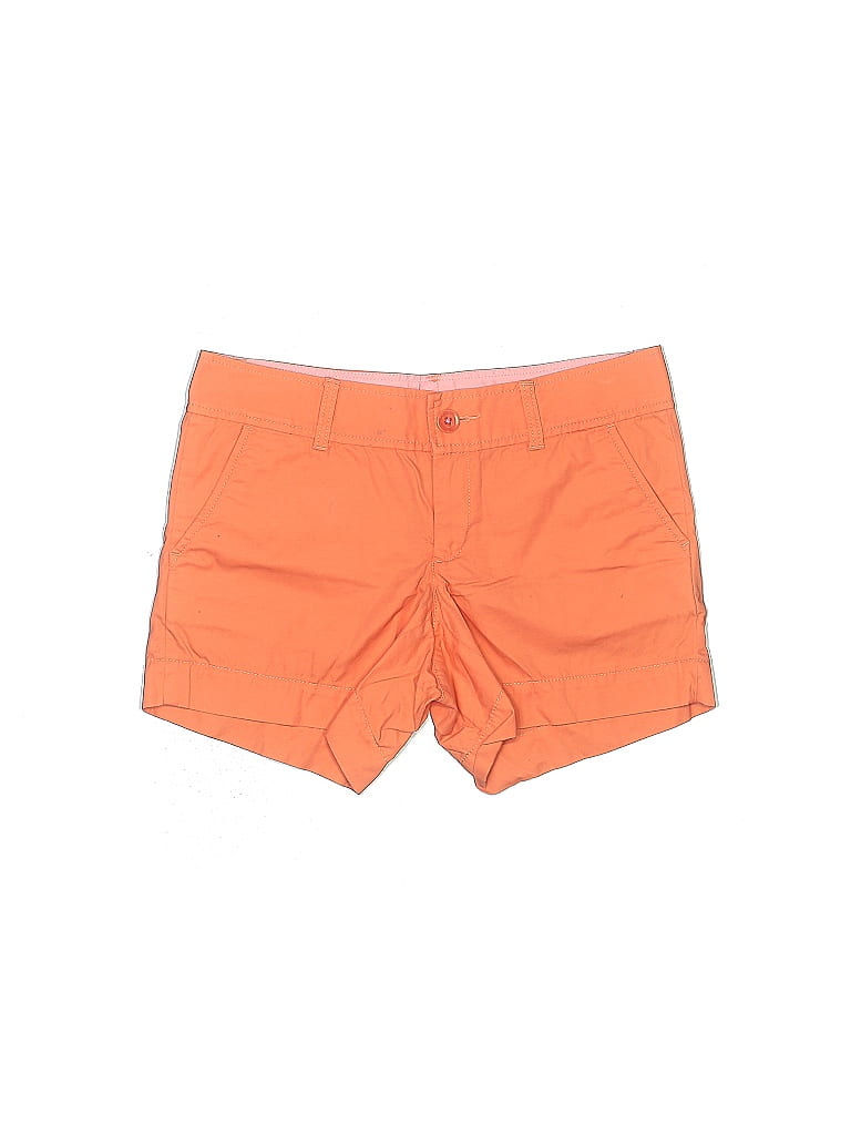 Lilly Pulitzer 100 Cotton Solid Orange Khaki Shorts Size 2 73 Off