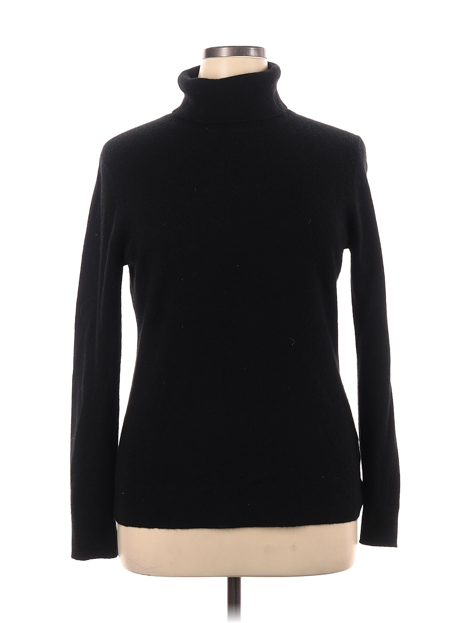 Saks Color Saks Fifth Avenue 100% Cashmere Color Block Solid Black Cashmere ...