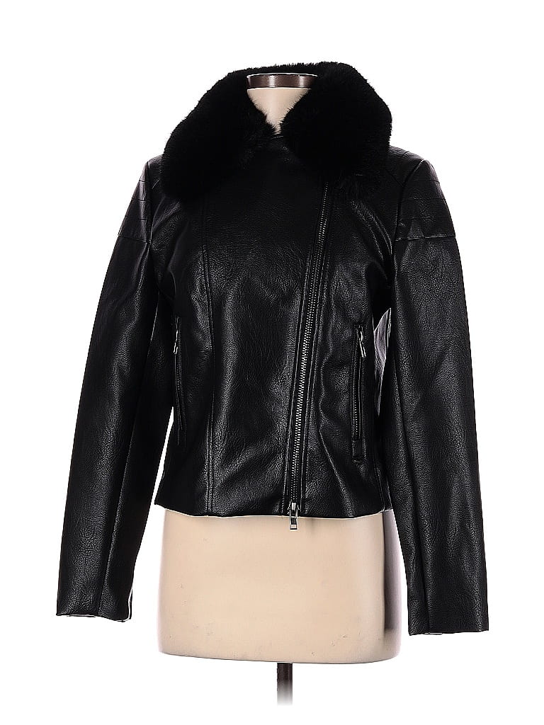 Tahari
 Faux Leather Cropped Blazer main image 1