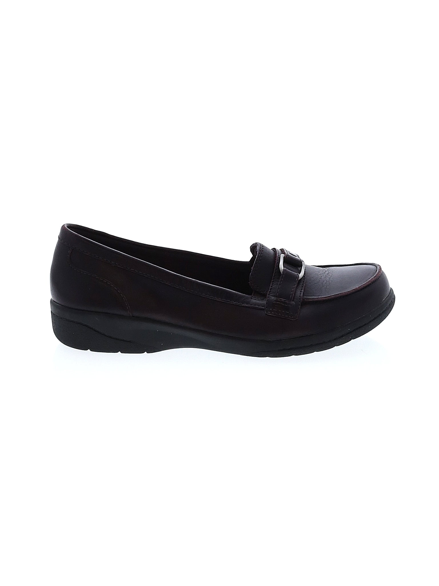 Clarks Solid Black Burgundy Flats Size 8 - 65% off | ThredUp