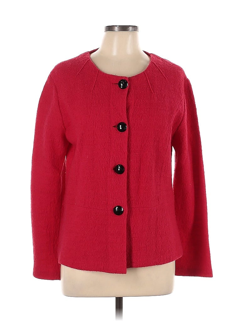 Evan Picone 100 Wool Solid Red Jacket Size L 75 Off Thredup