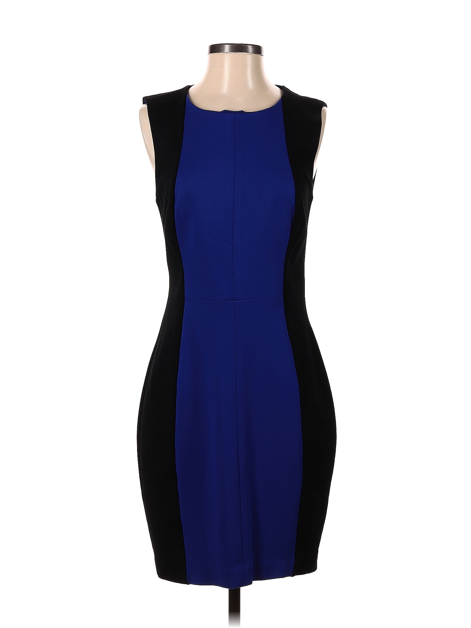 Trina Turk Color Block Solid Sapphire Blue Casual Dress Size Sm
