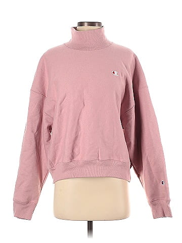 Champion Color Block Solid Pink Turtleneck Sweater Size S 46