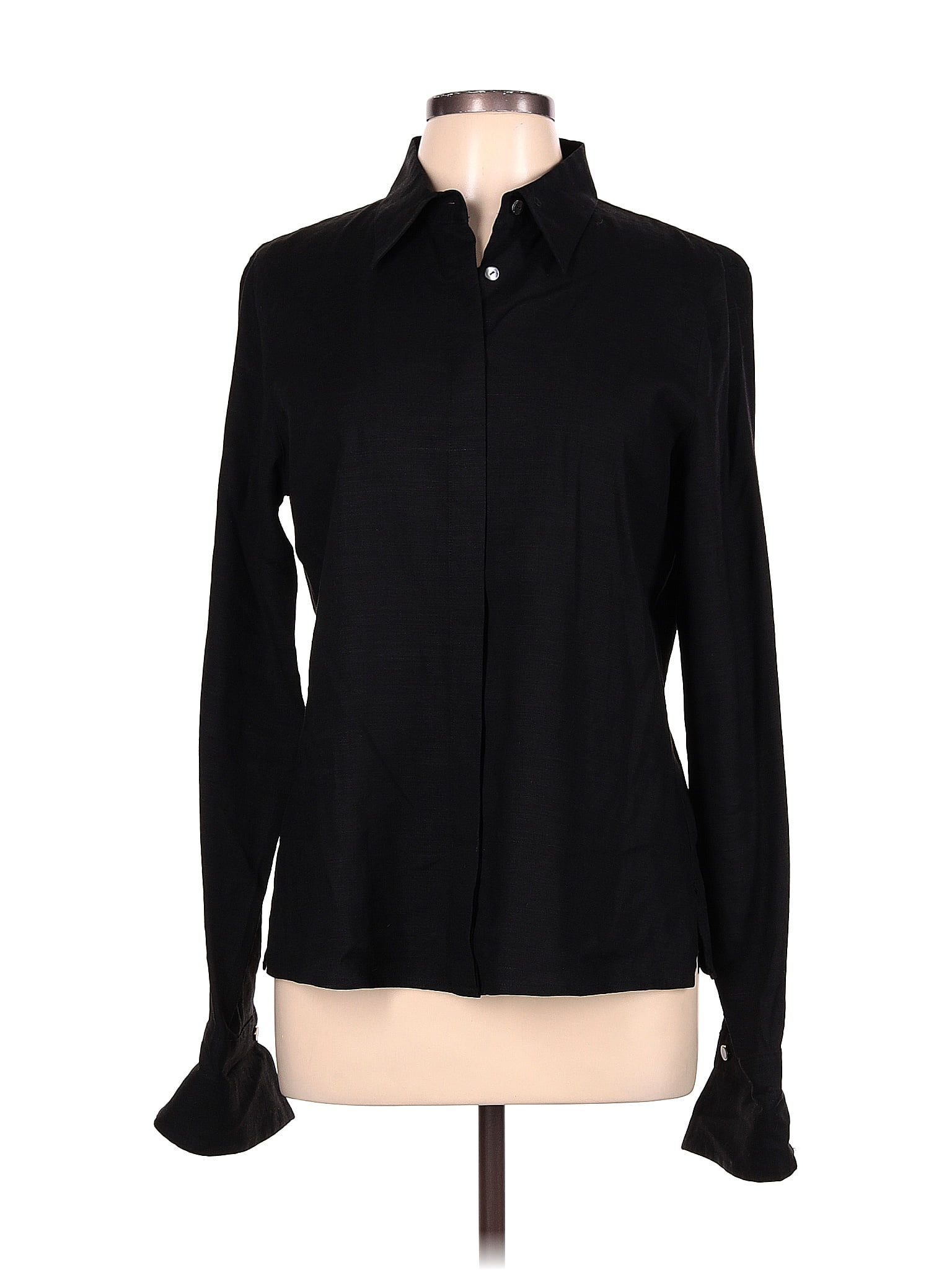 Worth Solid Black Long Sleeve Blouse Size 12 72 Off Thredup