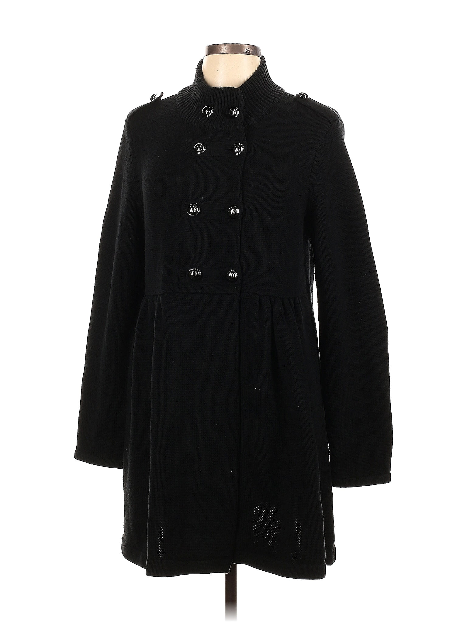 Style&Co Solid Black Coat Size L - 52% off | ThredUp