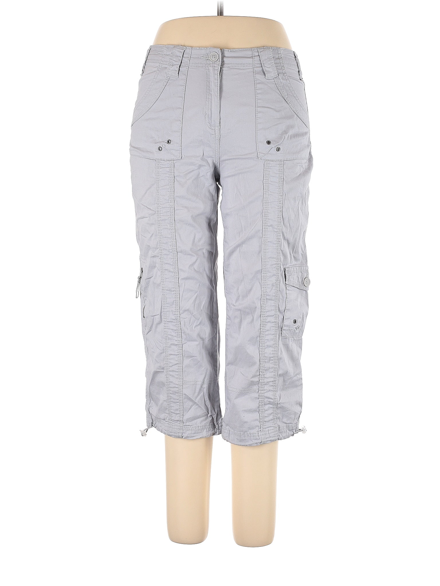 Pantalon Tube Femme SHE SAID..... Taille 10, Gris Ceinturé à Plis Avec Paillettes
