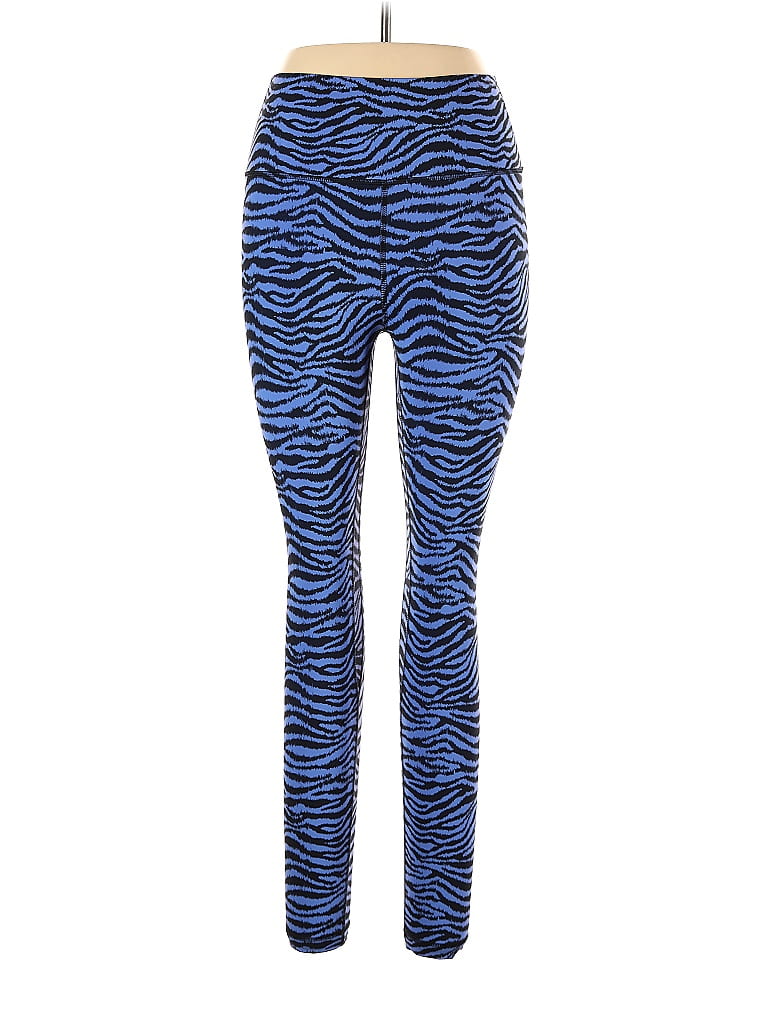 Crz Yoga Zebra Print Blue Leggings Size 12 59 off ThredUp