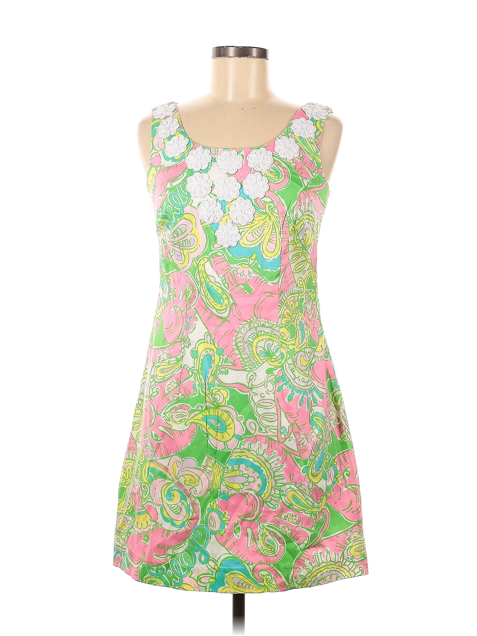 Lilly Pulitzer 100 Cotton Multi Color Green Casual Dress Size 2 63