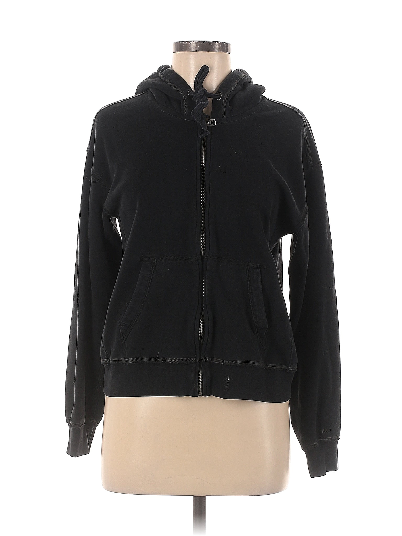 Abercrombie & Fitch Solid Black Zip Up Hoodie Size M - 60% off | ThredUp
