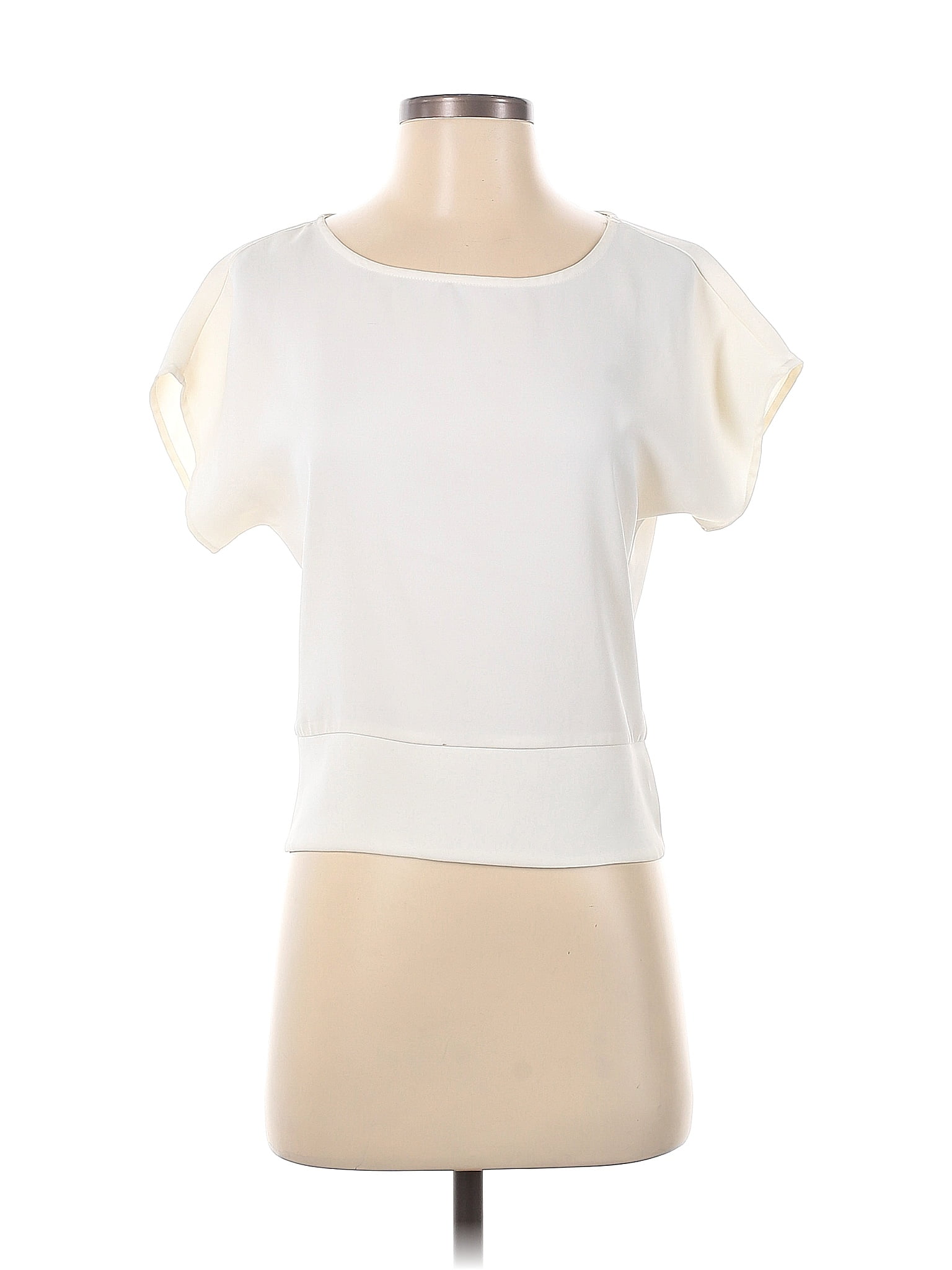 Express 100 Polyester White Ivory Short Sleeve Blouse Size Xs 69