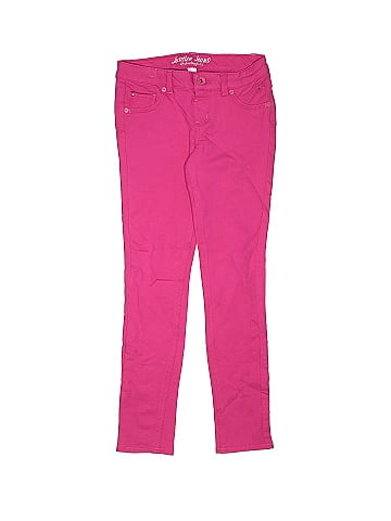 Justice Jeans Solid Pink Jeggings Size 10 - 76% off