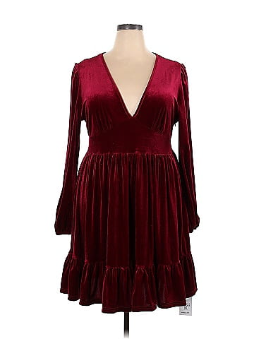 Halara Solid Maroon Burgundy Casual Dress Size 2X (Plus) - 53% off
