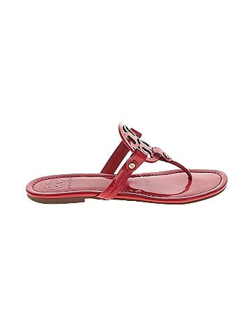 Red sandals tory burch hot sale