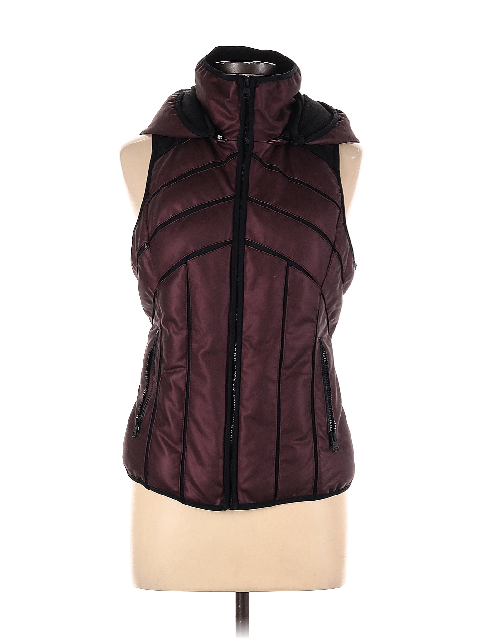 Blanc Noir 100 Polyurethane Solid Burgundy Vest Size L 73 off ThredUp