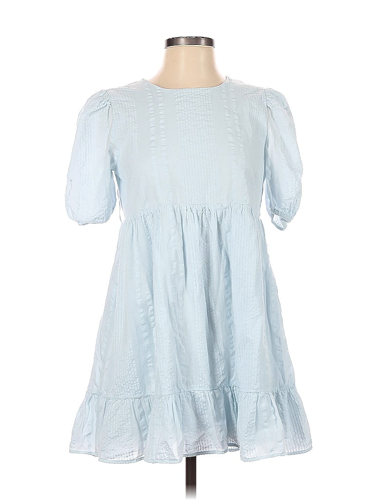 Sundeh 100 Organic Cotton Solid Blue Casual Dress Size XXS 65 off
