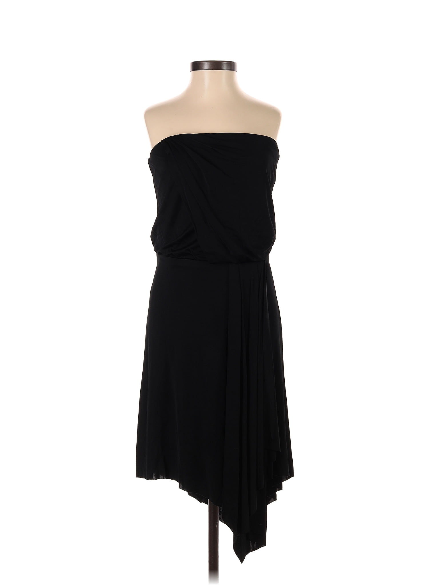 White House Black Market 100 Rayon Solid Black Cocktail Dress Size 00