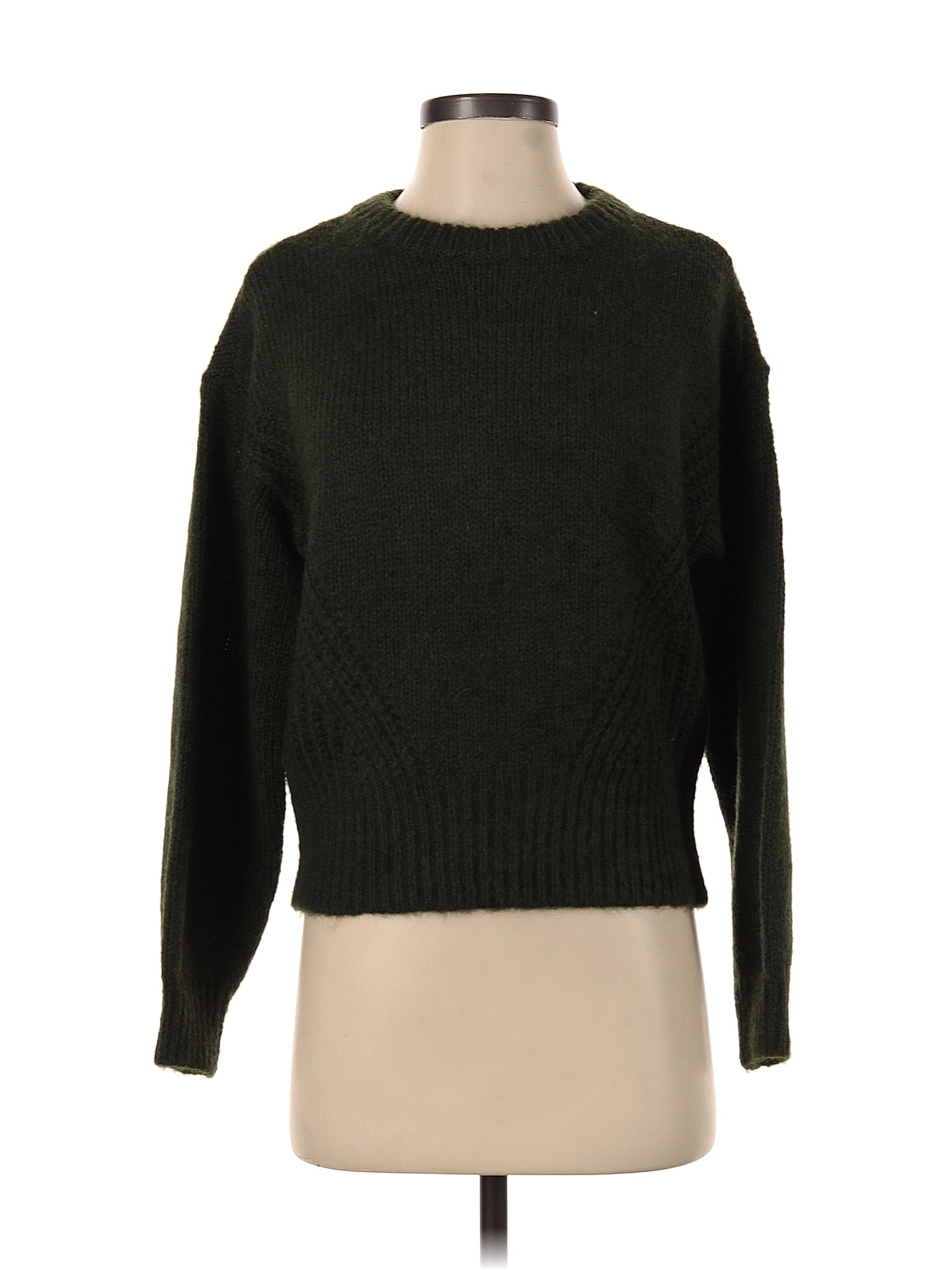 Madewell Color Block Solid Green Wool-Blend Wedge Sweater Size XS - 70% ...