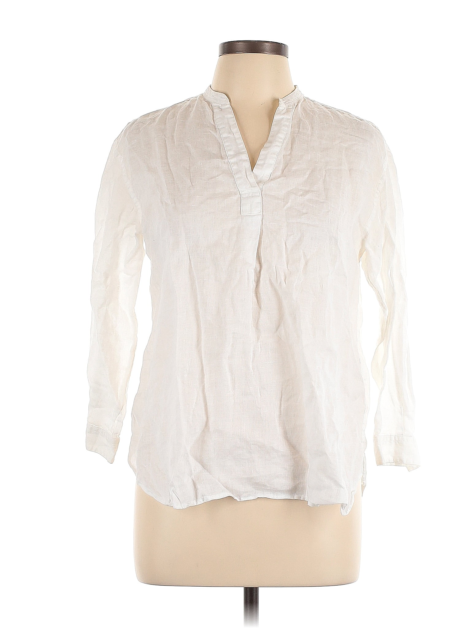 Uniqlo White Ivory Long Sleeve Blouse Size S 47 Off Thredup