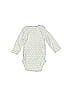 Just One You 100% Cotton Jacquard Floral Motif Grid Polka Dots Ivory Long Sleeve Onesie Newborn - photo 2