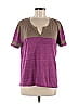 Alternative Earth Color Block Tweed Purple Short Sleeve T-Shirt Size M - photo 1