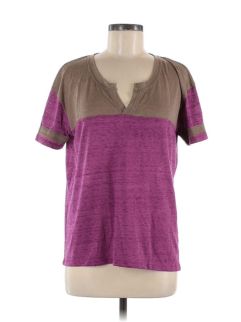 Alternative Earth Color Block Tweed Purple Short Sleeve T-Shirt Size M - photo 1