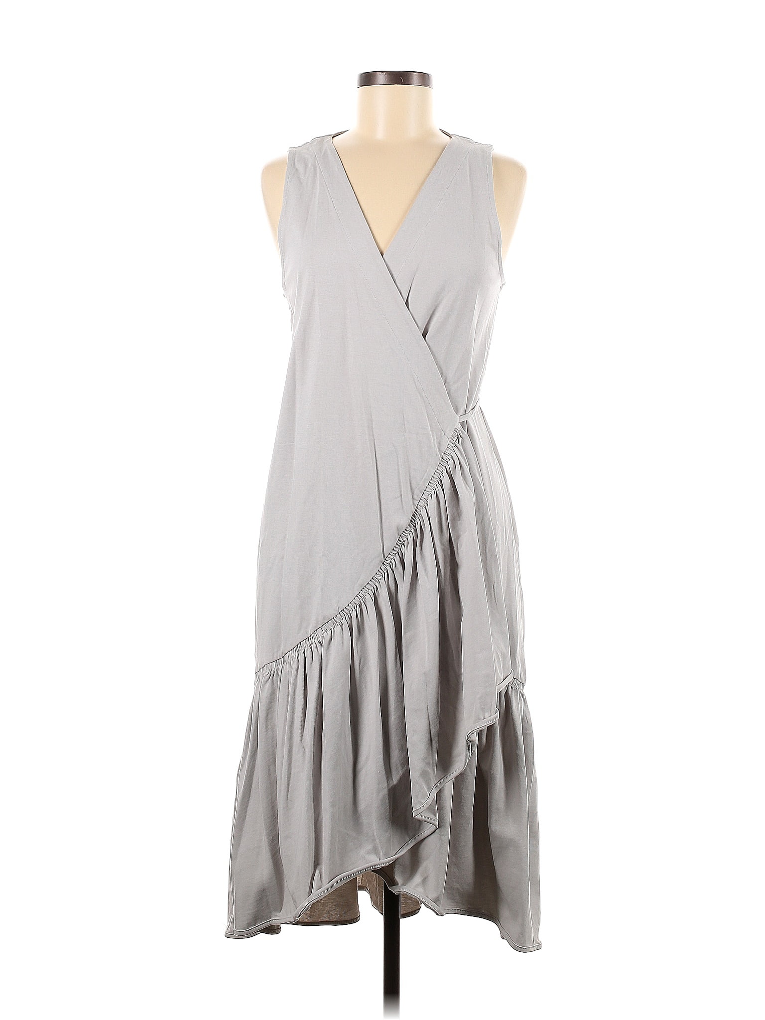 Zara 100 Cotton Solid Gray Cocktail Dress Size M 42 Off Thredup