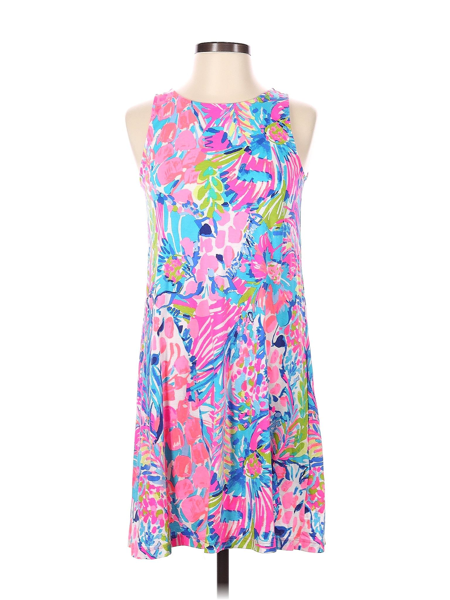 Lilly Pulitzer 100 Pima Cotton Multi Color Pink Casual Dress Size Xs