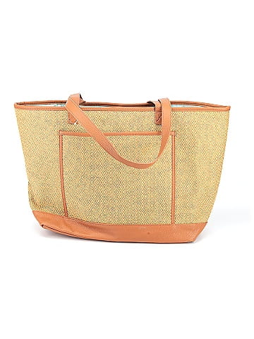 Thirty One 100 Paper Color Block Solid Tan Yellow Tote One Size